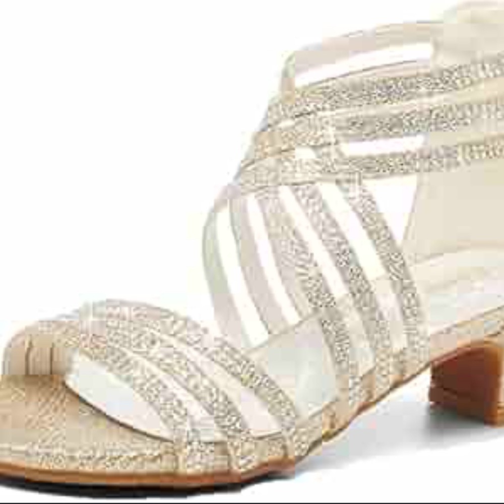 Ellimore Little Girls Sandal High Heel Shoes Open Toe Pump Size 4 (36 EUROPEAN)